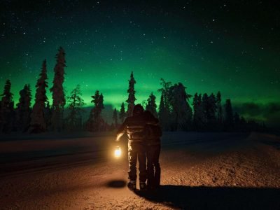 Photo Under Nother Lights Dancing Aurora Couple 1 | Into North